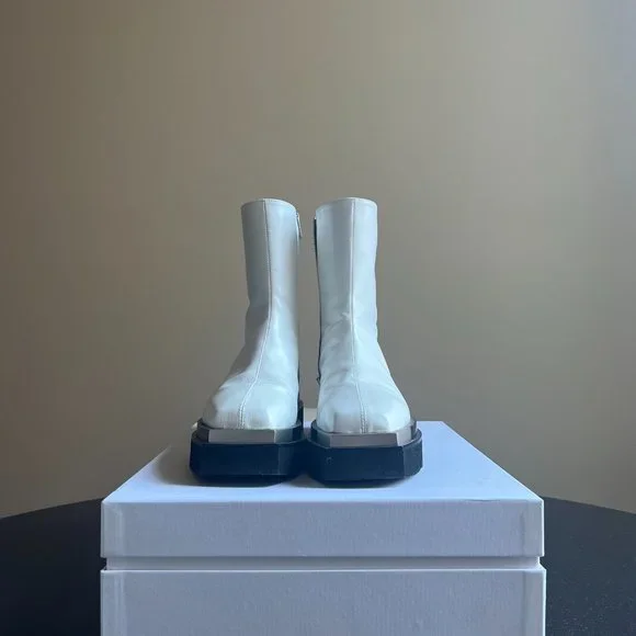 PETER DO White Metal Tip Combat Boots - Picture 3 of 6